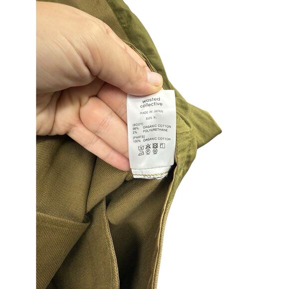 Wasted Collective Cargo Field Vest Hunting Green Organic Cotton Japan Made XL - Picture 3 of 7
